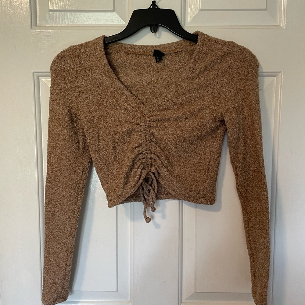 Women's Brown Ruched Top